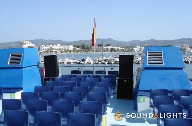 Subsonic Boat Party - Ibiza - 2006 - Rent DJ-booth, monitors, front PA
