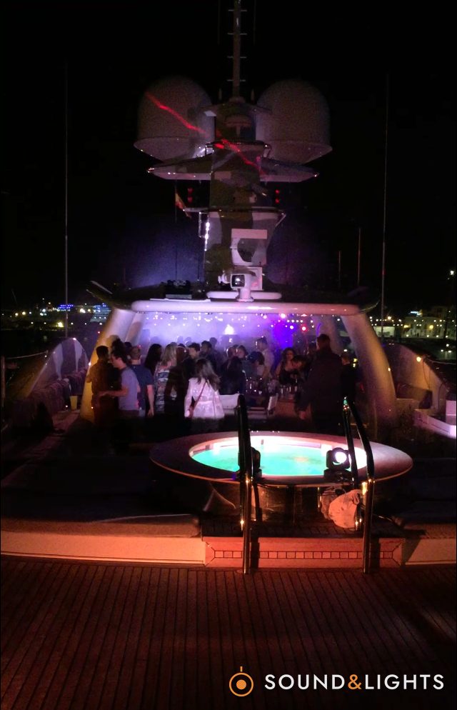 Private Boat Party Ibiza - Blondish - PA, DJ-booth & lights gear rent