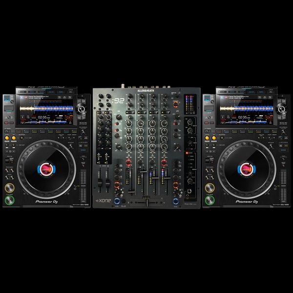 Pioneer CDJ3000 ( 2x ) + Allen&Heath Xone92 Ibiza rent mixing console DJ-booth in ibiza