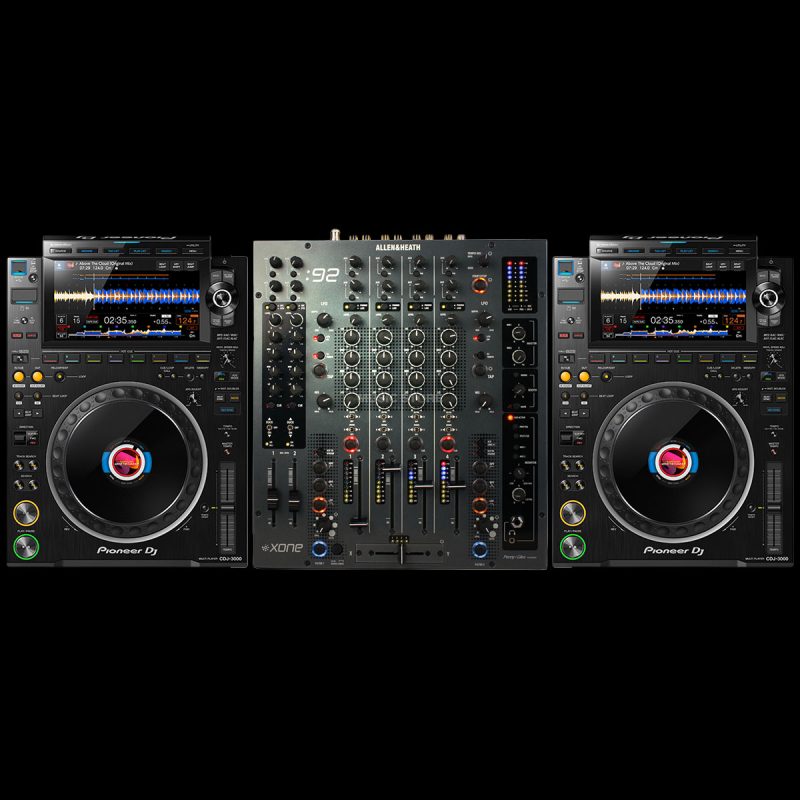 Pioneer CDJ3000 ( 2x ) + Allen&Heath Xone92 Ibiza rent mixing console DJ-booth in ibiza
